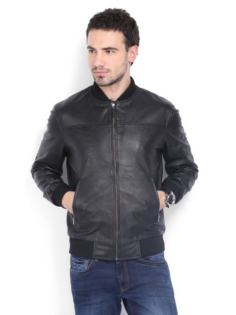 

Arrow New York Men Black Leather Jacket