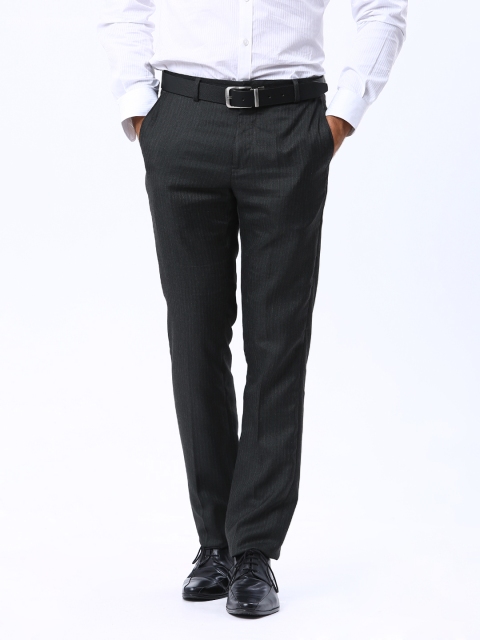 

Arrow New York Men Charcoal Grey Tapered Fit Formal Trousers