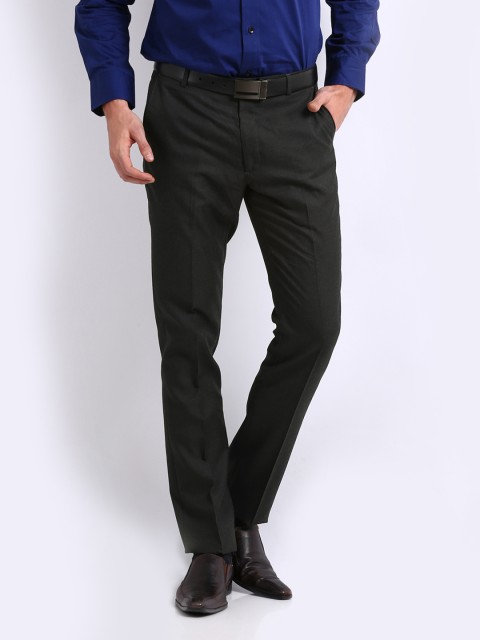 

Arrow New York Men Charcoal Grey Tapered Fit Formal Trousers