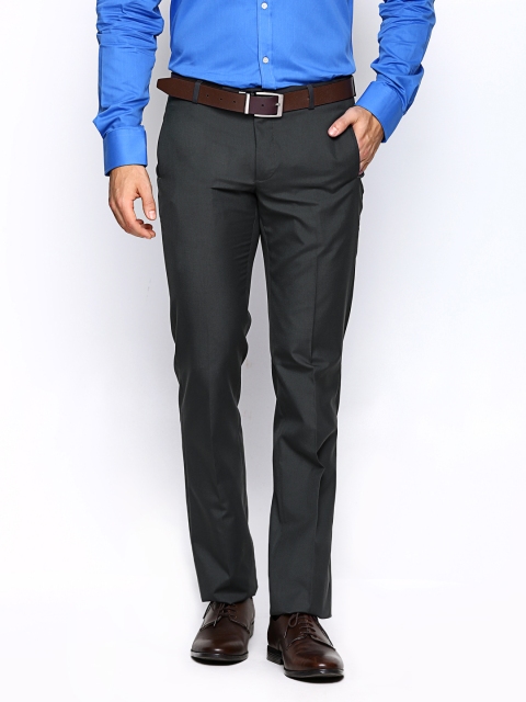

Arrow New York Men Dark Grey Slim Fit Formal Trousers
