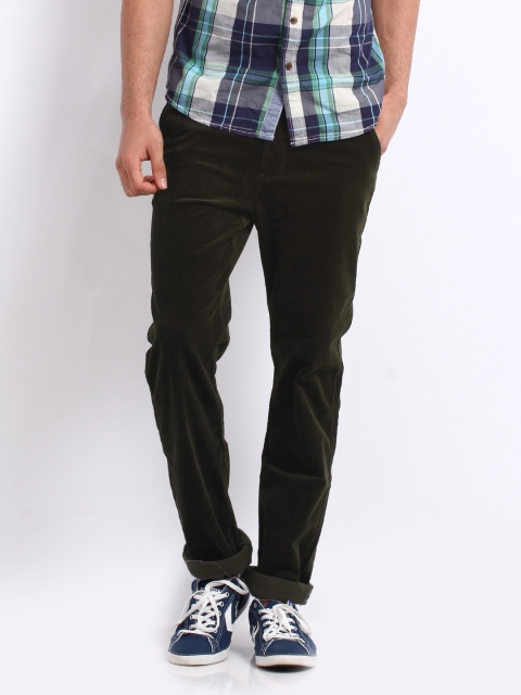 

Arrow Sport Men Green Slim Fit Corduroy Trousers