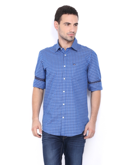 

Arrow Sport Men Blue Checked Hudson Semi-Slim Smart-Casual Shirt