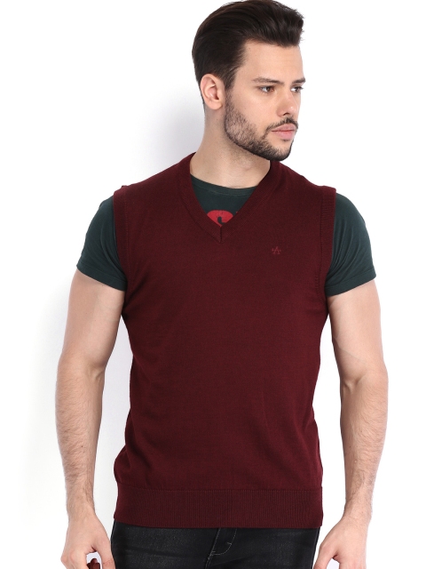 

Arrow Sport Men Burgundy Woollen Sweater