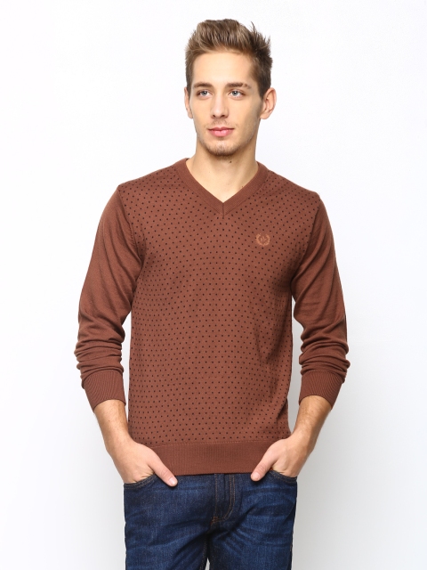 

Arrow Sport Men Rust Brown Merino Wool Blend Sweater