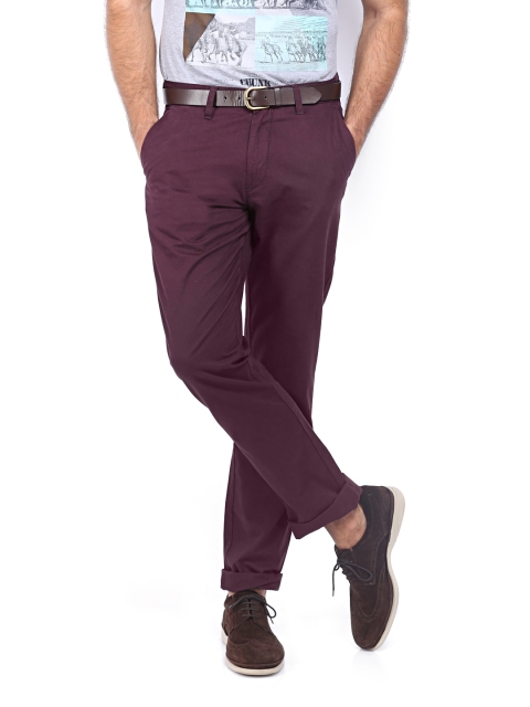

Arrow Sport Men Burgundy Chrysler Fit Trousers
