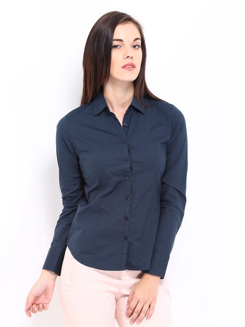 

Arrow Woman Navy Slim Fit Casual Shirt, Navy blue