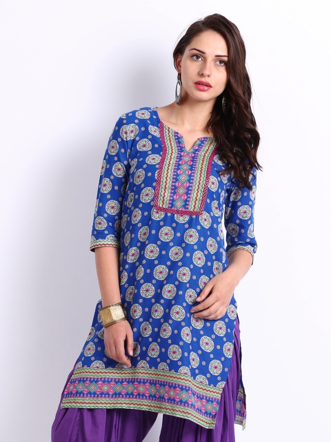 

Aurelia Women Blue Printed Kurta
