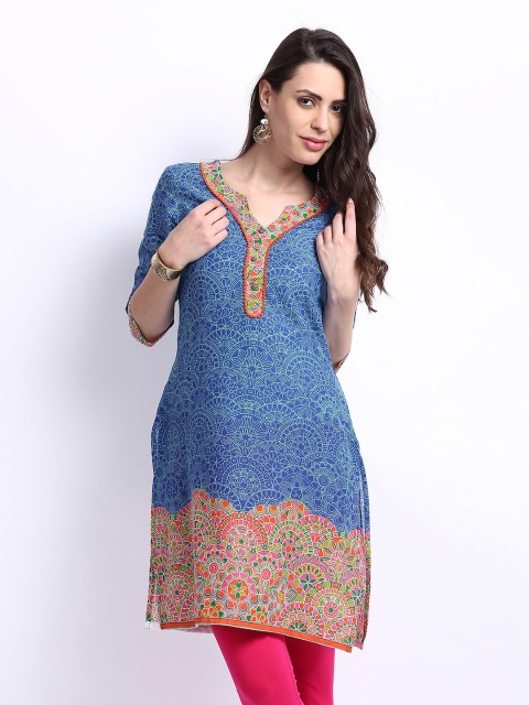 

Aurelia Women Blue Printed Kurta