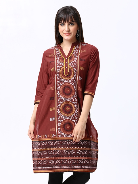 

Aurelia Women Maroon Printed Kurta