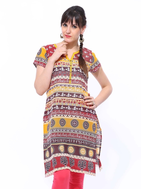 

Aurelia Women Multicoloured Tribal Print Kurta, Multi