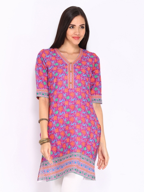 

Aurelia Women Purple Printed Kurta