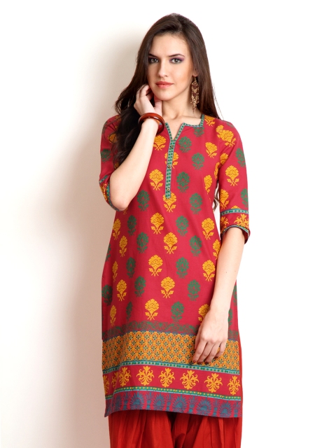 

Aurelia Women Red Floral Print Kurta