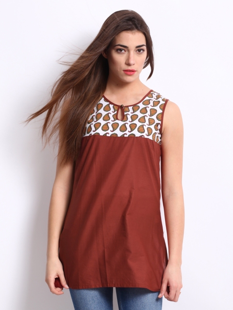 

Aurelia Women Rust Brown Printed Kurti
