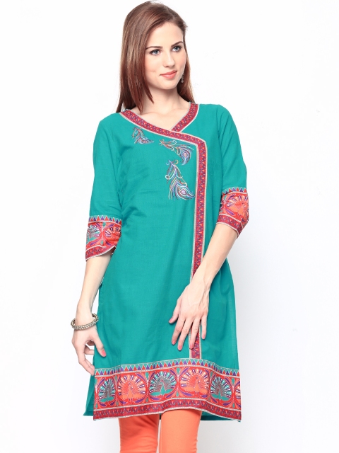 

AURELIA Women Teal Green Kurta