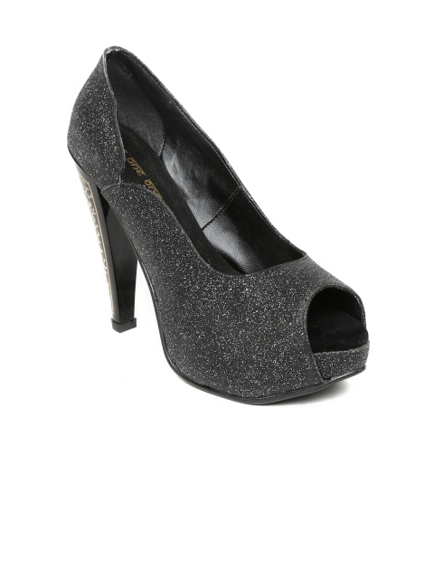 

BASE ONE ONE Women Black Peep-Toes