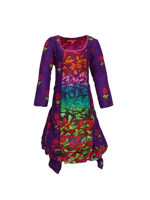 

BIBA Girls Purple & Pink Printed Kurta