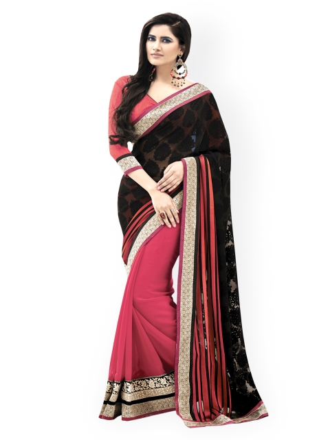 

Indian Women Black & Pink Brasso Fashion Saree