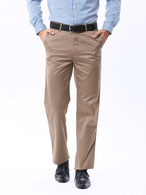 

Basics Men Brown Comfort Fit Formal Trousers