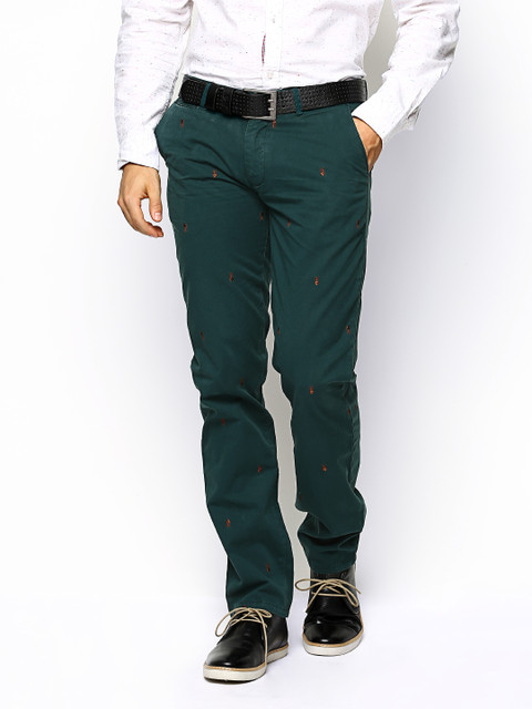 

Basics Men Green Tapered Fit Casual Trousers