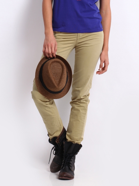 

Being Human Clothing Women Beige Slim Fit Chinos
