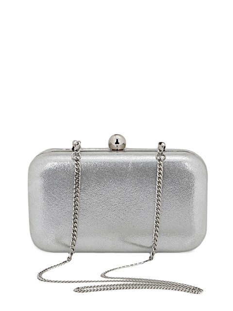 

Berrypeckers Silver-Toned Box Clutch