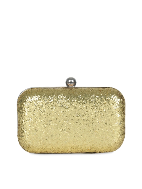 

Berrypeckers Gold Toned Box Clutch