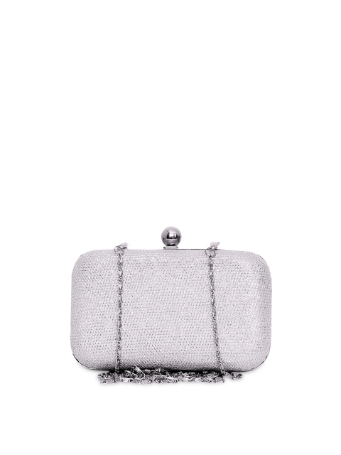 

Berrypeckers Silver-Toned Box Clutch