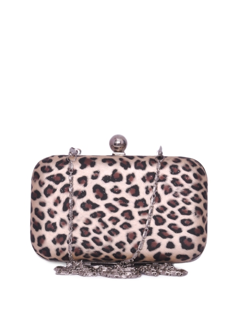 

Berrypeckers Beige Animal Printed Box Clutch