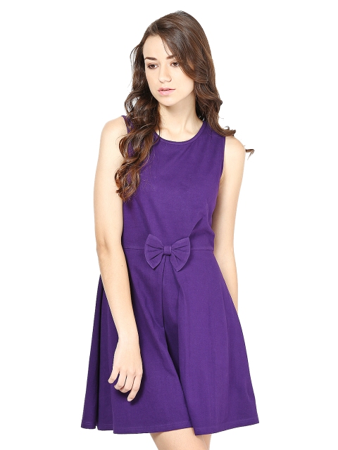 

Besiva Purple Fit & Flare Dress