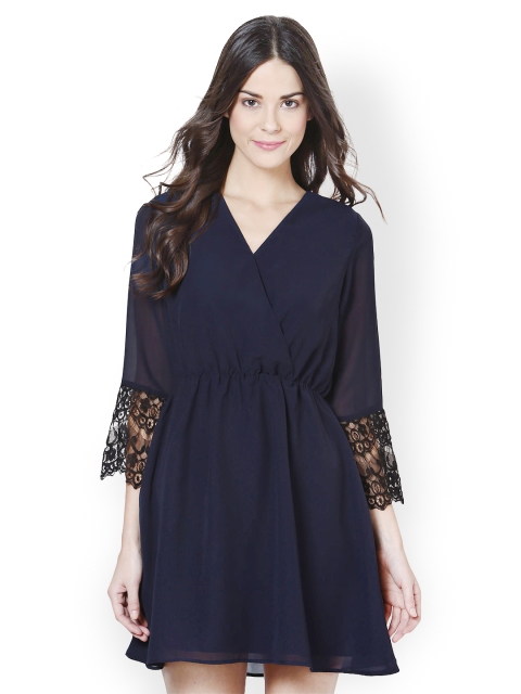 

Besiva Navy A-Line Dress, Navy blue