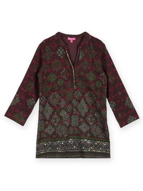 BIBA Girls Brown & Green Kurti available at myntra for Rs.539