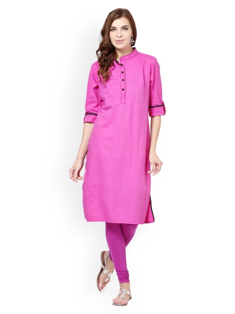 

Bitterlime Women Pink Printed Kurta