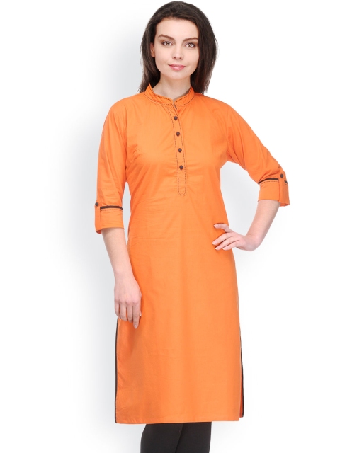 

Bitterlime Women Orange Kurta