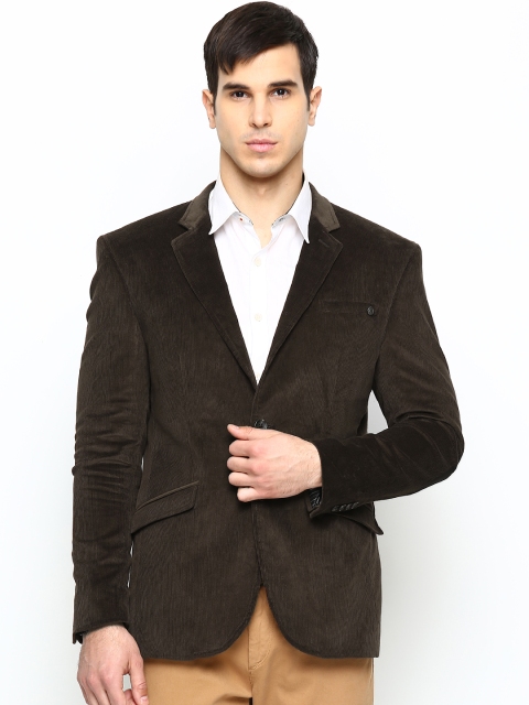 

Blackberrys Men Brown Slim Fit Corduroy Blazer