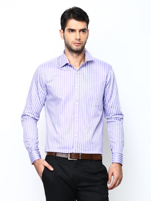 

Blackberrys Men Purple Striped Slim Fit Formal Shirt