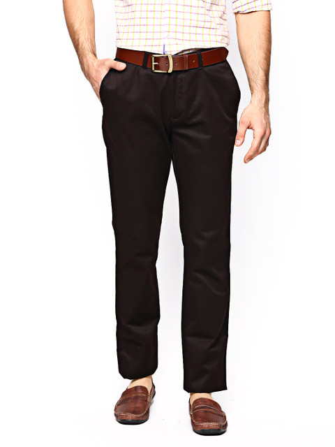 

Blackberrys Men Coffee Brown Sharp Fit Trousers