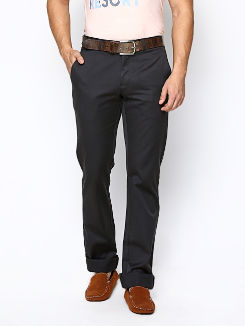 

Blackberrys Men Dark Brown Sharp Fit Smart Casual Trousers