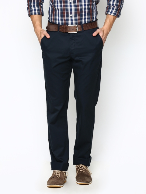 

Blackberrys Men Navy Sharp Fit Trousers, Navy blue