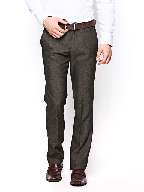 

Blackberrys Men Brown Sharp Fit Formal Trousers