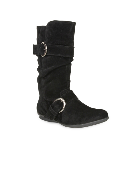

Bruno Manetti Women Black Suede Flat Boots