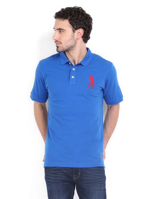 

Burnt Umber Men Blue Polo T-shirt