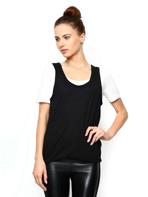 

CHM Women White & Black Top
