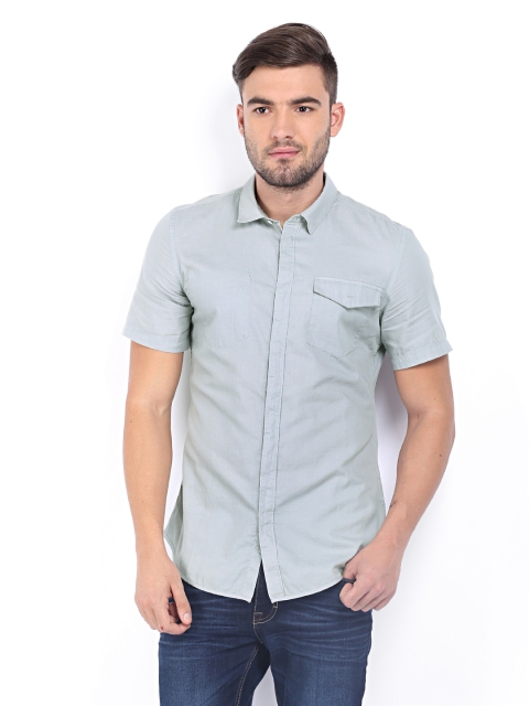 Calvin Klein Jeans Men Grey Slim Fit Casual Shirt available at myntra for Rs.2999