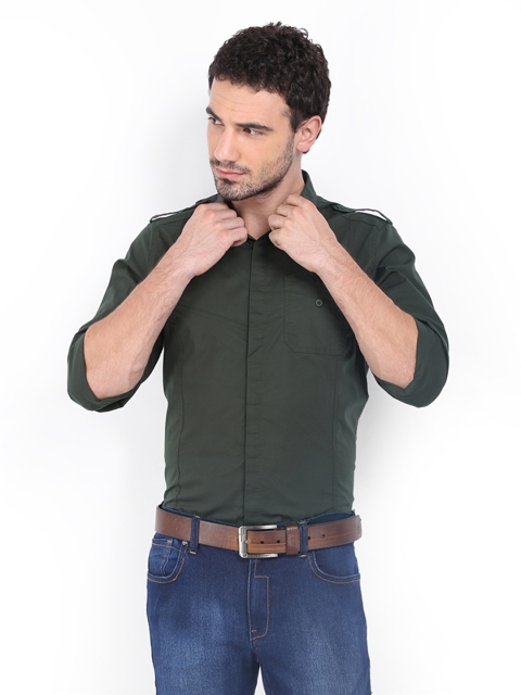 Calvin Klein Jeans Men Olive Green Casual Shirt available at myntra for Rs.3709