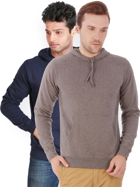 

Campus Sutra Men Pack of 2 Hooded Sweatshirts, Navy blue