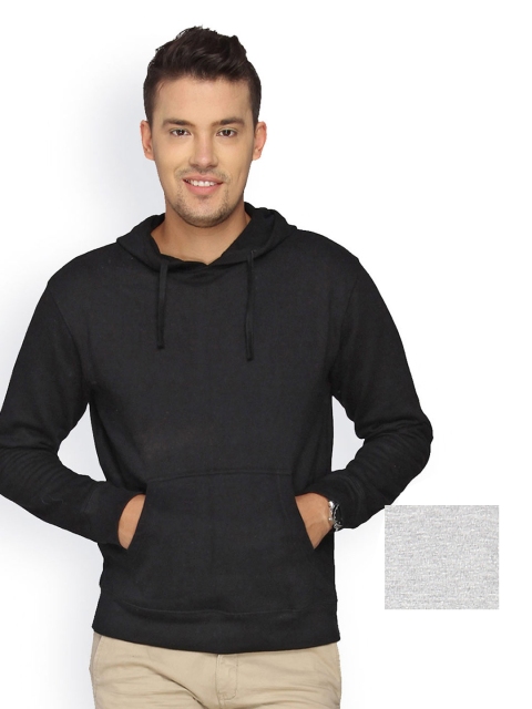 

Campus Sutra Men Pack of 2 Hooded Sweatshirts, Grey