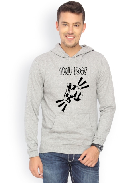 

Campus Sutra Men Grey Printed Sweatshirt
