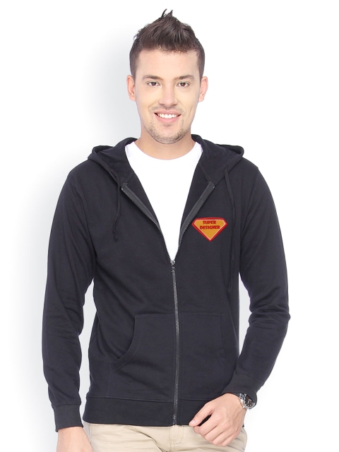 

Campus Sutra Men Black Hooded Sweatshirt