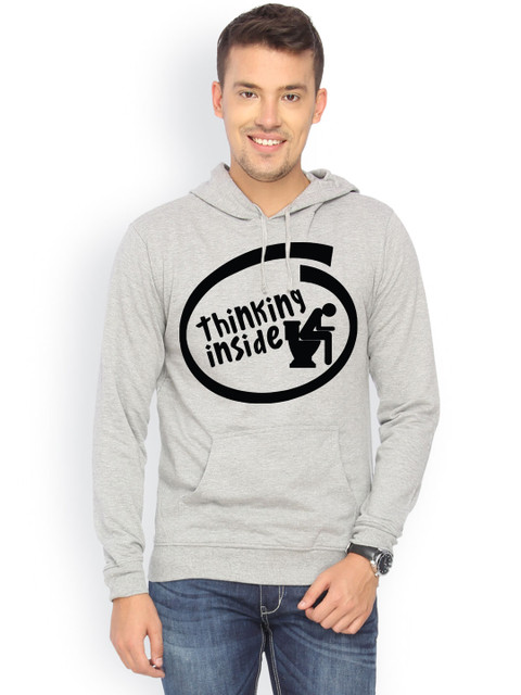

Campus Sutra Men Grey Printed Sweatshirt