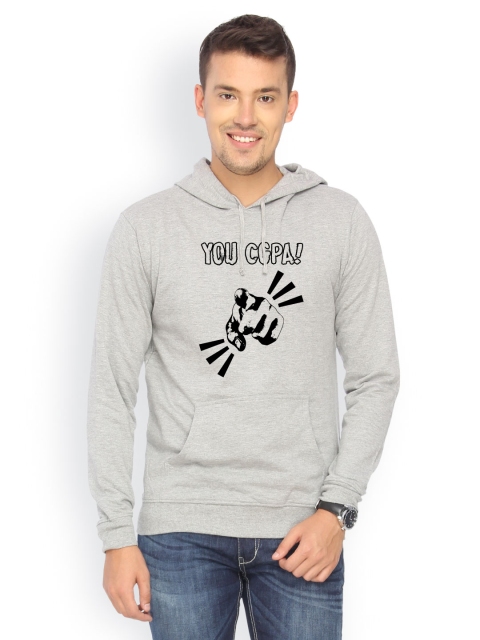 

Campus Sutra Men Grey Printed Sweatshirt